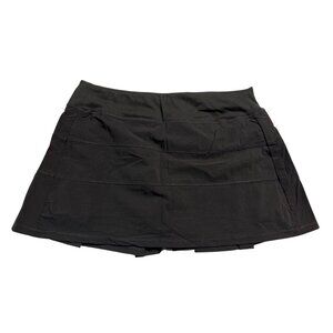 Halara 2-In-1 Black Pleated Skirt Built-In Shorts & Back Zipper Pocket Size L